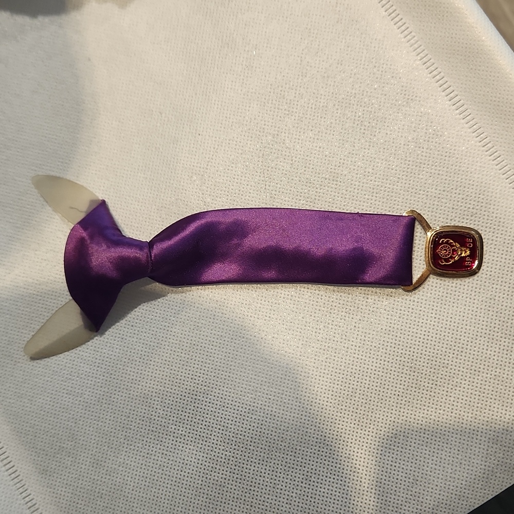 Vtg EUC BPOE  Elks Clip-on Tie w/ medallion Gold